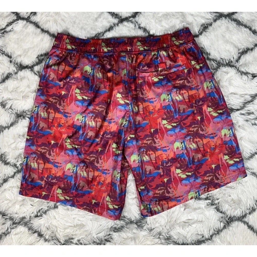 ROBERT GRAHAM Palm Trees Swim Trunks Board Shorts Pink‎ Men's Sz L *NEW* $79